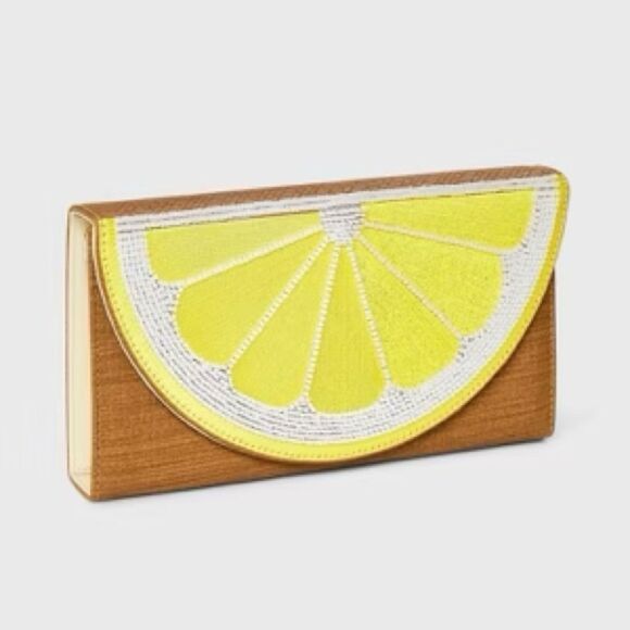 NWT Beaded Lemon Travel Folio w/ mirror jewelry storage clutch Viral On TikTok! - Picture 3 of 11